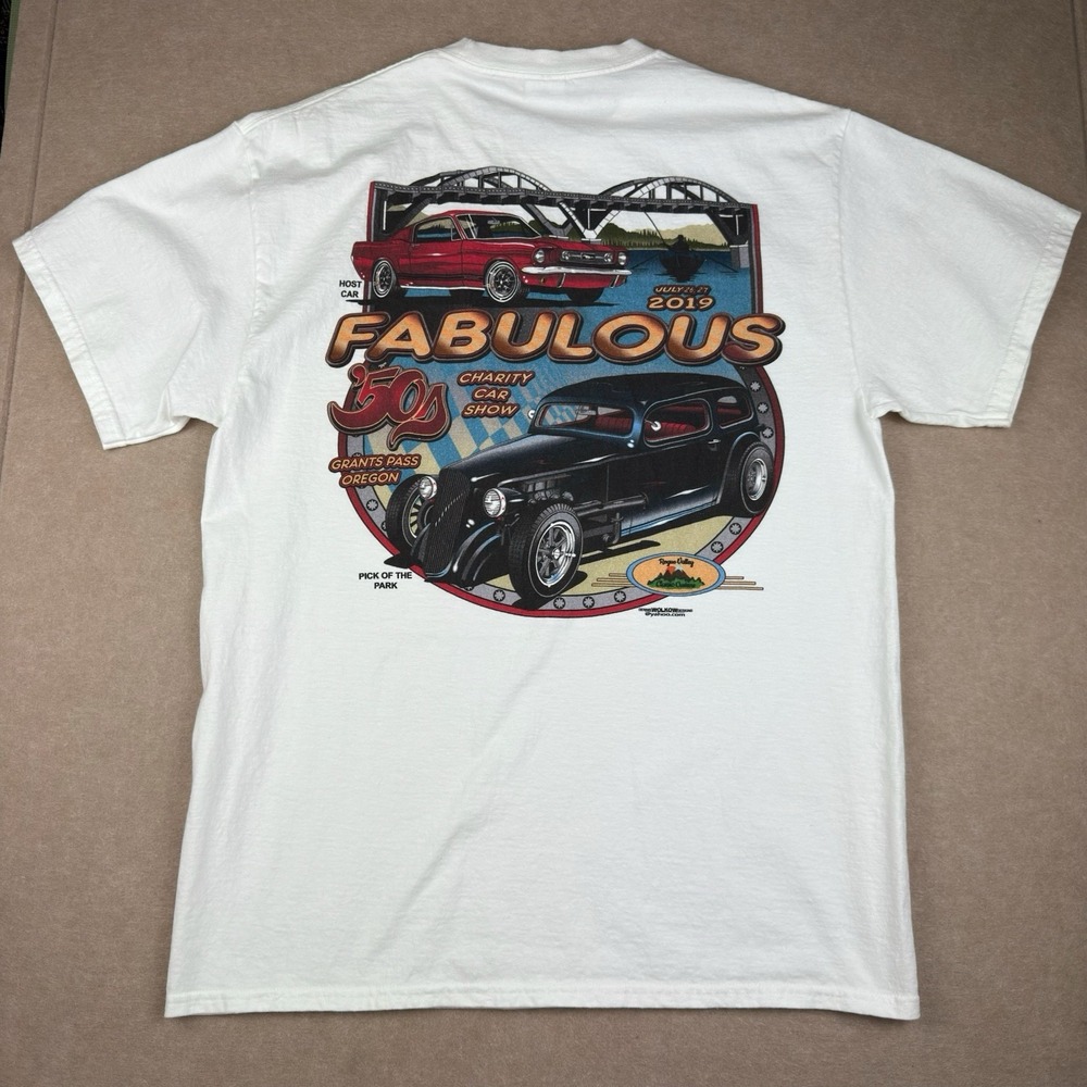 Rogue Valley Classic Cruisers T-Shirt L 2019 Car Show Grants Pass Hot Rod‎ Tee
